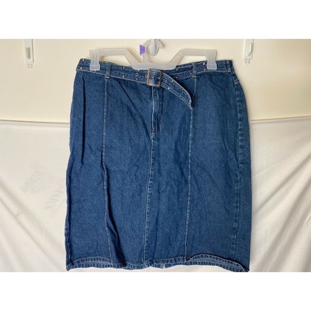 SQUEEZE STEPHAN HARDY DENIM JEAN SKIRT‎ WOMENS Coastal Cowgirl 7/8 vintage retro